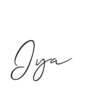 Use a signature maker to create a handwritten signature online. With this signature software, you can design (Allison_Script) your own signature for name Iya. Iya signature style 2 images and pictures png