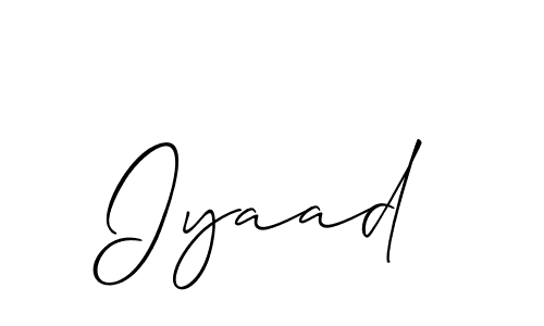How to make Iyaad name signature. Use Allison_Script style for creating short signs online. This is the latest handwritten sign. Iyaad signature style 2 images and pictures png