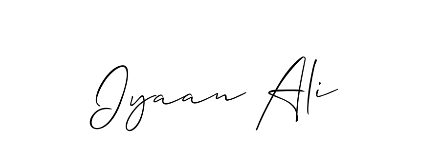 Make a beautiful signature design for name Iyaan Ali. With this signature (Allison_Script) style, you can create a handwritten signature for free. Iyaan Ali signature style 2 images and pictures png