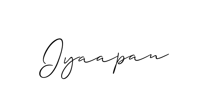 Use a signature maker to create a handwritten signature online. With this signature software, you can design (Allison_Script) your own signature for name Iyaapan. Iyaapan signature style 2 images and pictures png