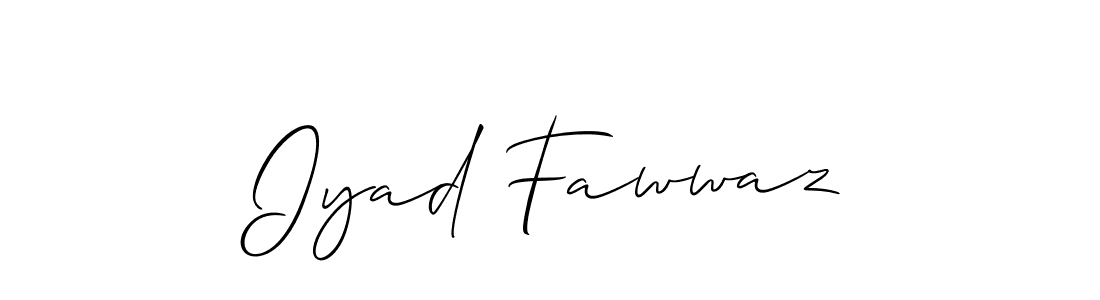 Create a beautiful signature design for name Iyad Fawwaz. With this signature (Allison_Script) fonts, you can make a handwritten signature for free. Iyad Fawwaz signature style 2 images and pictures png
