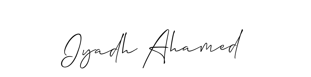 Similarly Allison_Script is the best handwritten signature design. Signature creator online .You can use it as an online autograph creator for name Iyadh Ahamed. Iyadh Ahamed signature style 2 images and pictures png