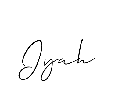 Also You can easily find your signature by using the search form. We will create Iyah name handwritten signature images for you free of cost using Allison_Script sign style. Iyah signature style 2 images and pictures png