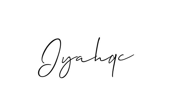 Make a beautiful signature design for name Iyahqc. With this signature (Allison_Script) style, you can create a handwritten signature for free. Iyahqc signature style 2 images and pictures png