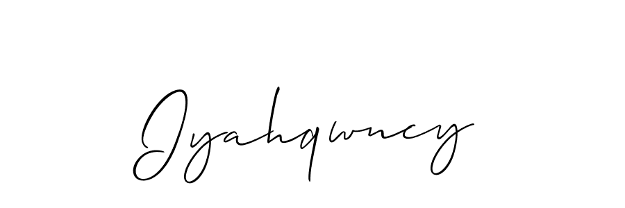 Iyahqwncy stylish signature style. Best Handwritten Sign (Allison_Script) for my name. Handwritten Signature Collection Ideas for my name Iyahqwncy. Iyahqwncy signature style 2 images and pictures png