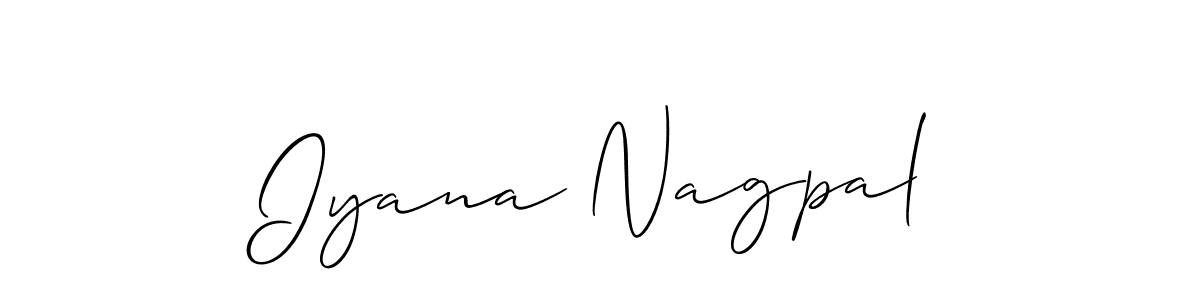 How to make Iyana Nagpal signature? Allison_Script is a professional autograph style. Create handwritten signature for Iyana Nagpal name. Iyana Nagpal signature style 2 images and pictures png