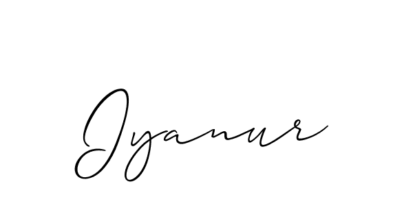 Make a beautiful signature design for name Iyanur. With this signature (Allison_Script) style, you can create a handwritten signature for free. Iyanur signature style 2 images and pictures png