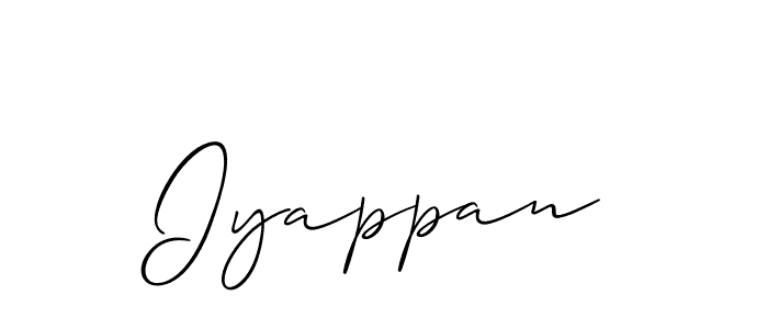 Create a beautiful signature design for name Iyappan. With this signature (Allison_Script) fonts, you can make a handwritten signature for free. Iyappan signature style 2 images and pictures png