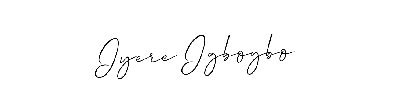 It looks lik you need a new signature style for name Iyere Igbogbo. Design unique handwritten (Allison_Script) signature with our free signature maker in just a few clicks. Iyere Igbogbo signature style 2 images and pictures png