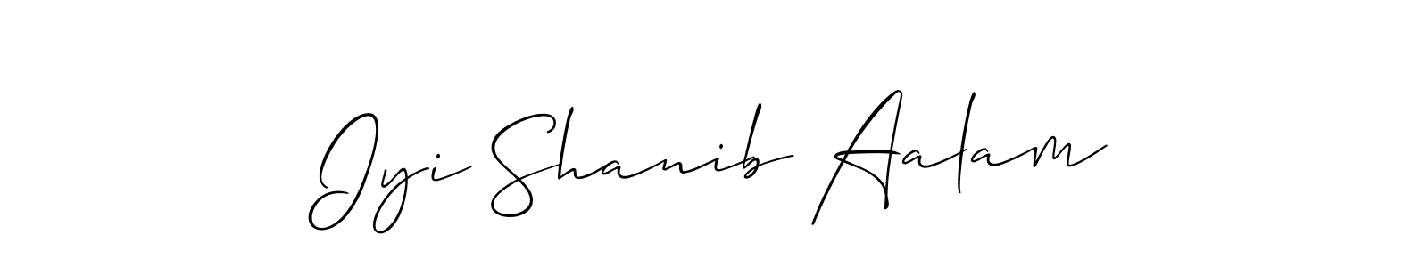 How to Draw Iyi Shanib Aalam signature style? Allison_Script is a latest design signature styles for name Iyi Shanib Aalam. Iyi Shanib Aalam signature style 2 images and pictures png