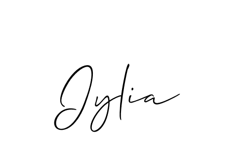 Make a beautiful signature design for name Iylia. With this signature (Allison_Script) style, you can create a handwritten signature for free. Iylia signature style 2 images and pictures png