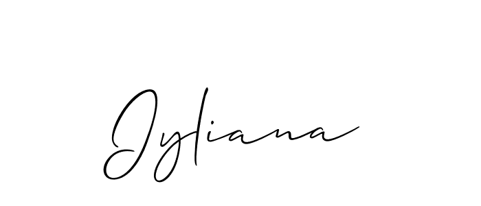 How to make Iyliana name signature. Use Allison_Script style for creating short signs online. This is the latest handwritten sign. Iyliana signature style 2 images and pictures png