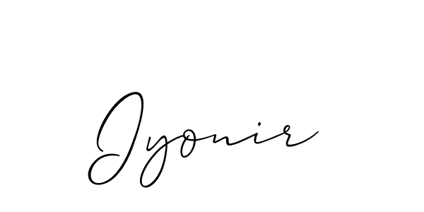 How to make Iyonir signature? Allison_Script is a professional autograph style. Create handwritten signature for Iyonir name. Iyonir signature style 2 images and pictures png