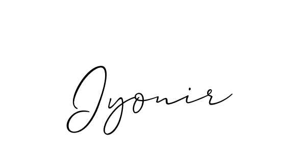 How to make Iyonir signature? Allison_Script is a professional autograph style. Create handwritten signature for Iyonir name. Iyonir signature style 2 images and pictures png