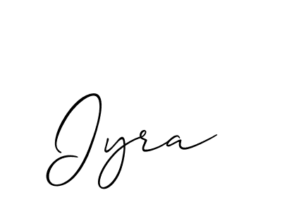 Design your own signature with our free online signature maker. With this signature software, you can create a handwritten (Allison_Script) signature for name Iyra. Iyra signature style 2 images and pictures png