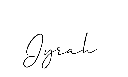 Iyrah stylish signature style. Best Handwritten Sign (Allison_Script) for my name. Handwritten Signature Collection Ideas for my name Iyrah. Iyrah signature style 2 images and pictures png