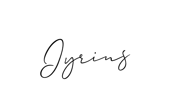 How to make Iyrins signature? Allison_Script is a professional autograph style. Create handwritten signature for Iyrins name. Iyrins signature style 2 images and pictures png