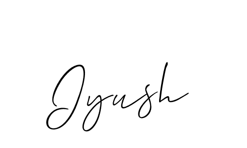 It looks lik you need a new signature style for name Iyush. Design unique handwritten (Allison_Script) signature with our free signature maker in just a few clicks. Iyush signature style 2 images and pictures png