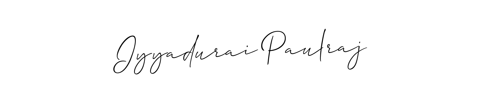 if you are searching for the best signature style for your name Iyyadurai Paulraj. so please give up your signature search. here we have designed multiple signature styles  using Allison_Script. Iyyadurai Paulraj signature style 2 images and pictures png