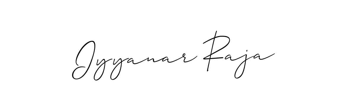 Use a signature maker to create a handwritten signature online. With this signature software, you can design (Allison_Script) your own signature for name Iyyanar Raja. Iyyanar Raja signature style 2 images and pictures png