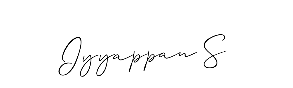 Also You can easily find your signature by using the search form. We will create Iyyappan S name handwritten signature images for you free of cost using Allison_Script sign style. Iyyappan S signature style 2 images and pictures png