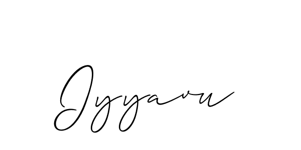 The best way (Allison_Script) to make a short signature is to pick only two or three words in your name. The name Iyyavu include a total of six letters. For converting this name. Iyyavu signature style 2 images and pictures png