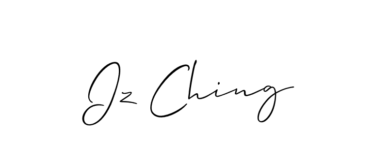 Also You can easily find your signature by using the search form. We will create Iz Ching name handwritten signature images for you free of cost using Allison_Script sign style. Iz Ching signature style 2 images and pictures png