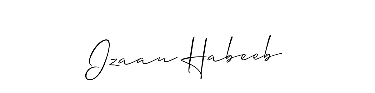 Design your own signature with our free online signature maker. With this signature software, you can create a handwritten (Allison_Script) signature for name Izaan Habeeb. Izaan Habeeb signature style 2 images and pictures png