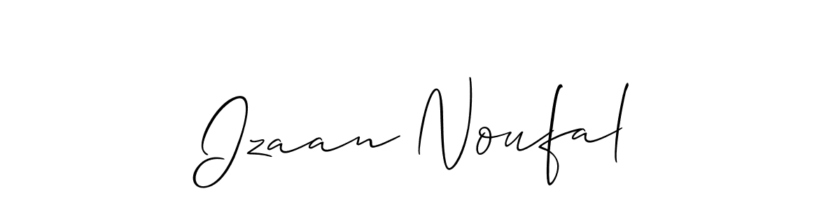Use a signature maker to create a handwritten signature online. With this signature software, you can design (Allison_Script) your own signature for name Izaan Noufal. Izaan Noufal signature style 2 images and pictures png