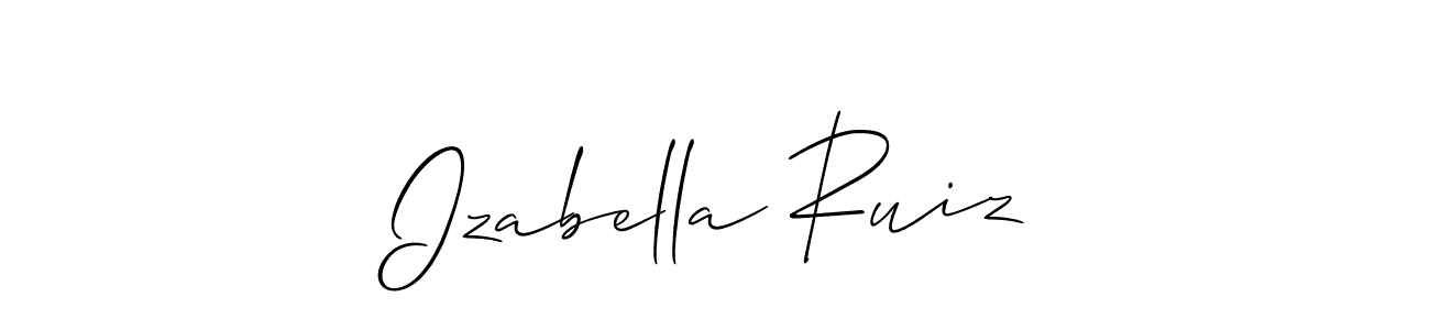 Make a beautiful signature design for name Izabella Ruiz. With this signature (Allison_Script) style, you can create a handwritten signature for free. Izabella Ruiz signature style 2 images and pictures png