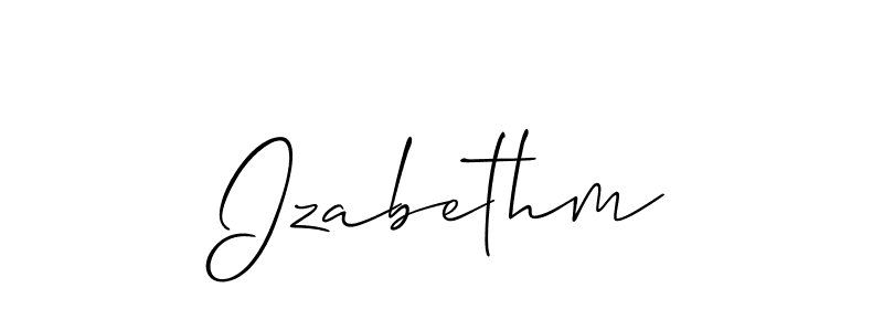 Make a beautiful signature design for name Izabethm. With this signature (Allison_Script) style, you can create a handwritten signature for free. Izabethm signature style 2 images and pictures png