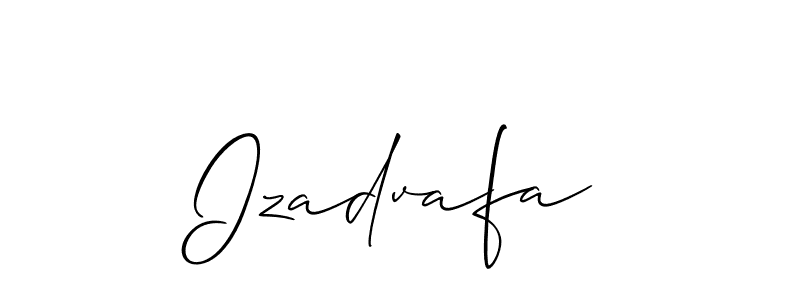 How to make Izadvafa name signature. Use Allison_Script style for creating short signs online. This is the latest handwritten sign. Izadvafa signature style 2 images and pictures png