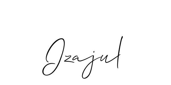 Design your own signature with our free online signature maker. With this signature software, you can create a handwritten (Allison_Script) signature for name Izajul. Izajul signature style 2 images and pictures png