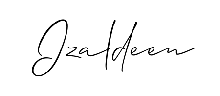 Try this chic Izaldeen handwritten sign style. Using Allison_Script font elements, it gives your name a sleek, memorable identity. Izaldeen signature style 2 images and pictures png
