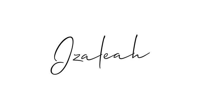 Create a beautiful signature design for name Izaleah. With this signature (Allison_Script) fonts, you can make a handwritten signature for free. Izaleah signature style 2 images and pictures png