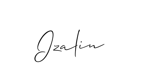 Make a beautiful signature design for name Izalin. With this signature (Allison_Script) style, you can create a handwritten signature for free. Izalin signature style 2 images and pictures png