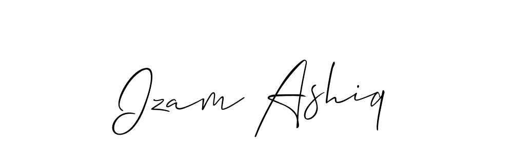 Also You can easily find your signature by using the search form. We will create Izam Ashiq name handwritten signature images for you free of cost using Allison_Script sign style. Izam Ashiq signature style 2 images and pictures png