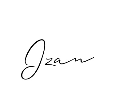 Use a signature maker to create a handwritten signature online. With this signature software, you can design (Allison_Script) your own signature for name Izan. Izan signature style 2 images and pictures png