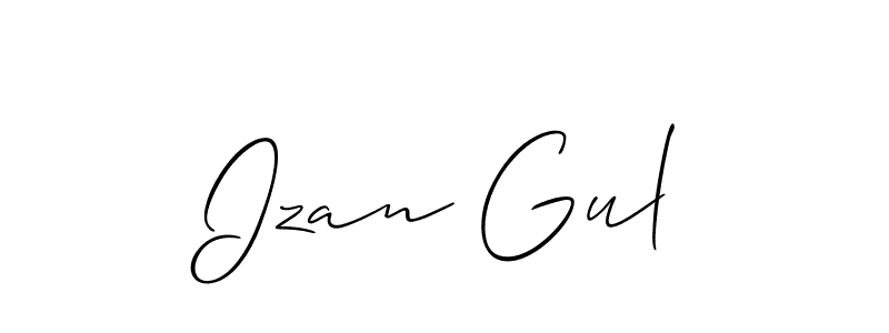 How to make Izan Gul name signature. Use Allison_Script style for creating short signs online. This is the latest handwritten sign. Izan Gul signature style 2 images and pictures png