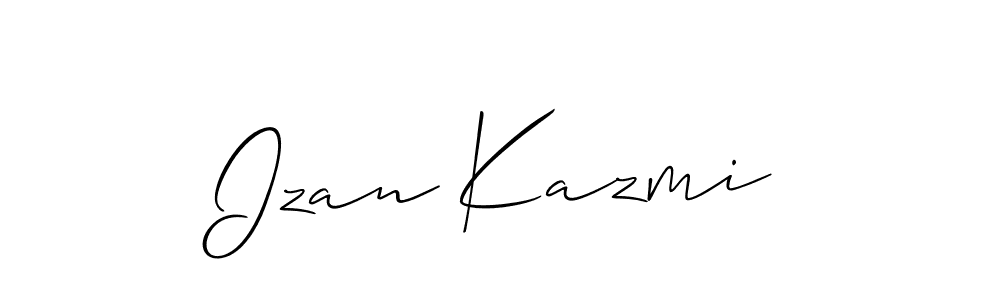 This is the best signature style for the Izan Kazmi name. Also you like these signature font (Allison_Script). Mix name signature. Izan Kazmi signature style 2 images and pictures png