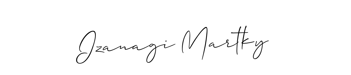 Design your own signature with our free online signature maker. With this signature software, you can create a handwritten (Allison_Script) signature for name Izanagi Martky. Izanagi Martky signature style 2 images and pictures png