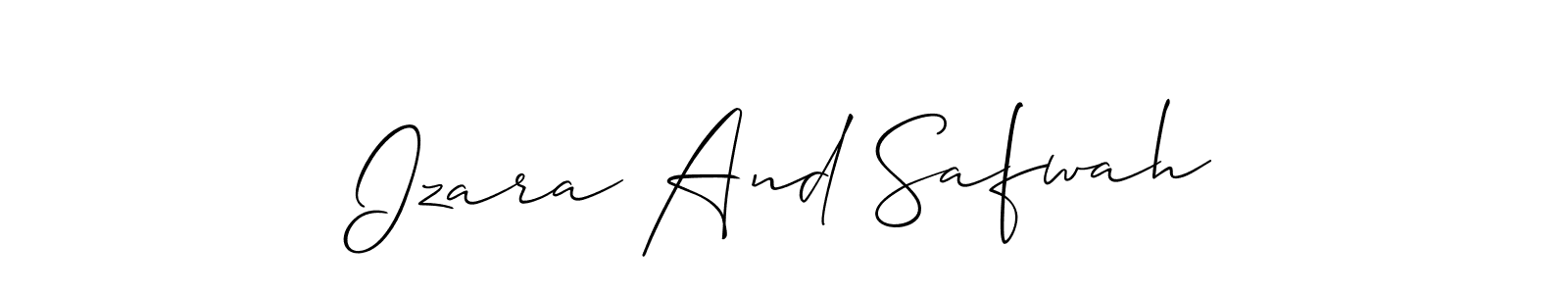 Izara And Safwah stylish signature style. Best Handwritten Sign (Allison_Script) for my name. Handwritten Signature Collection Ideas for my name Izara And Safwah. Izara And Safwah signature style 2 images and pictures png