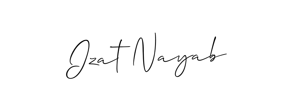 How to make Izat Nayab name signature. Use Allison_Script style for creating short signs online. This is the latest handwritten sign. Izat Nayab signature style 2 images and pictures png