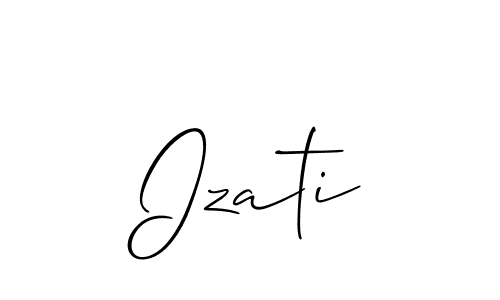 You should practise on your own different ways (Allison_Script) to write your name (Izati) in signature. don't let someone else do it for you. Izati signature style 2 images and pictures png