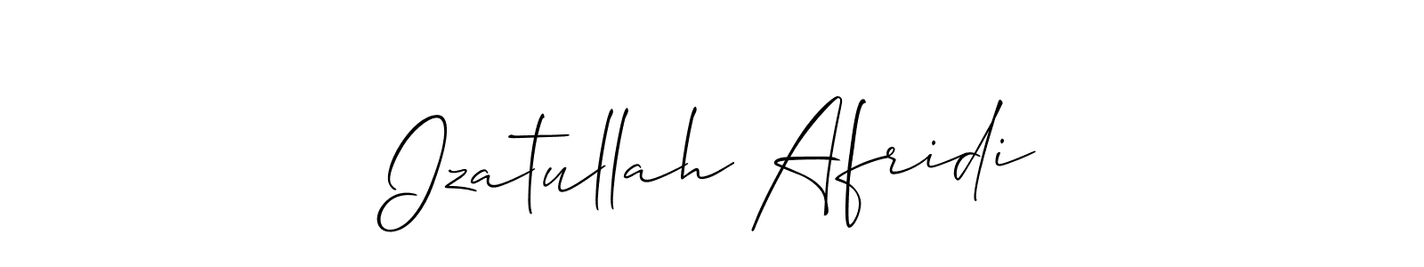 Also we have Izatullah Afridi name is the best signature style. Create professional handwritten signature collection using Allison_Script autograph style. Izatullah Afridi signature style 2 images and pictures png