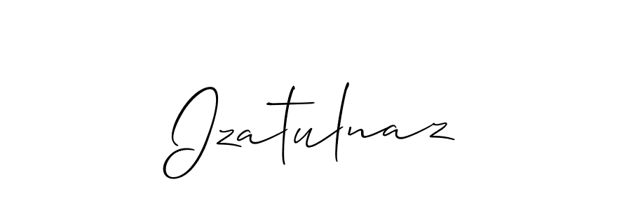 Use a signature maker to create a handwritten signature online. With this signature software, you can design (Allison_Script) your own signature for name Izatulnaz. Izatulnaz signature style 2 images and pictures png