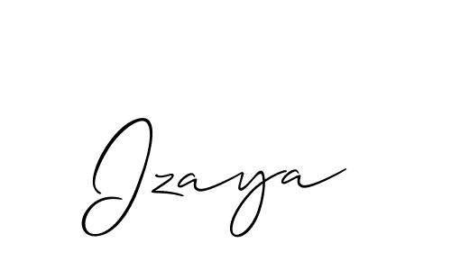 Make a beautiful signature design for name Izaya. With this signature (Allison_Script) style, you can create a handwritten signature for free. Izaya signature style 2 images and pictures png