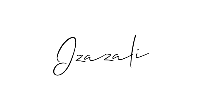 Use a signature maker to create a handwritten signature online. With this signature software, you can design (Allison_Script) your own signature for name Izazali. Izazali signature style 2 images and pictures png