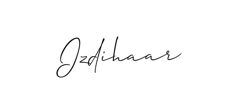 How to make Izdihaar name signature. Use Allison_Script style for creating short signs online. This is the latest handwritten sign. Izdihaar signature style 2 images and pictures png