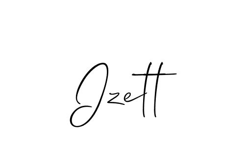 Make a short Izett signature style. Manage your documents anywhere anytime using Allison_Script. Create and add eSignatures, submit forms, share and send files easily. Izett signature style 2 images and pictures png